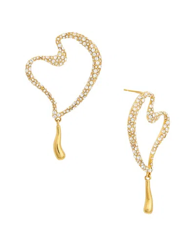 Oscar De La Renta Wire Heart Earrings In Gold