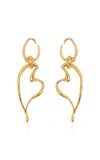 Oscar De La Renta Wire O And Heart Earrings In Gold