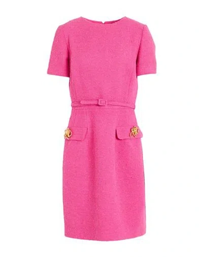 Oscar De La Renta Woman Mini Dress Fuchsia Size 8 Cotton, Virgin Wool, Polyamide In Pink