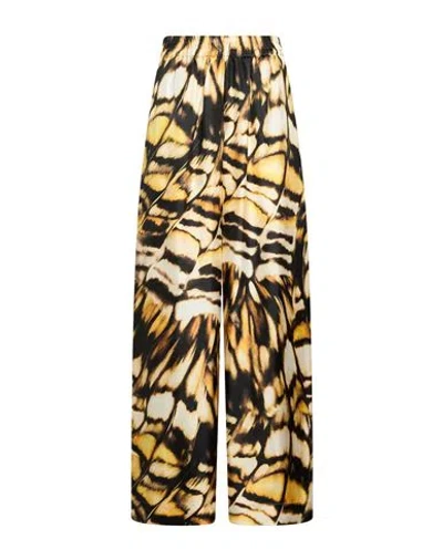 Oscar De La Renta Woman Pants Yellow Size 10 Silk In Multi