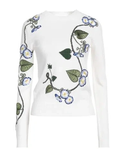 Oscar De La Renta Woman Sweater Ivory Size M Wool, Cotton In White