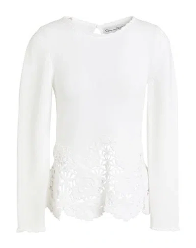 Oscar De La Renta Birdsnest Scalloped Jumper In Ivory