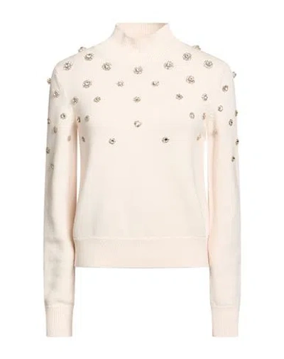 Oscar De La Renta Woman Turtleneck Light Pink Size S Virgin Wool In White