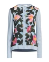 Oscar De La Renta Camellia Print Silk-blend Cardigan In Blue