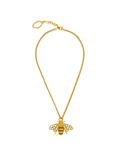 Oscar De La Renta Women's 24k-gold-plated & Glass Crystal Bee Pendant Necklace In Metallic