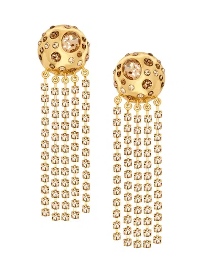 Oscar De La Renta Women's 24k-gold-plated & Glass Crystal Clip-on Chandelier Earrings