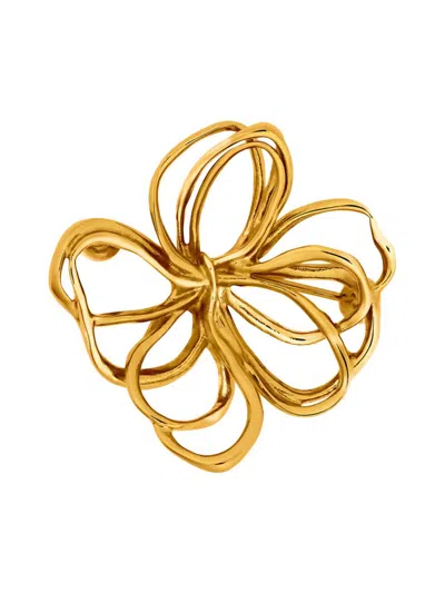 Oscar De La Renta Women's 24k-gold-plated Large Wire Flower Brooch