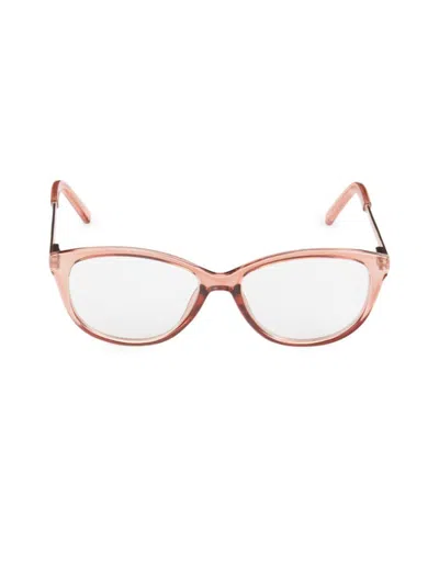 Oscar De La Renta Kids' Women's 55mm Square Reading Glasses In Pink