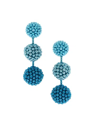 Oscar De La Renta Women's Beaded Chandelier Earrings In Blue