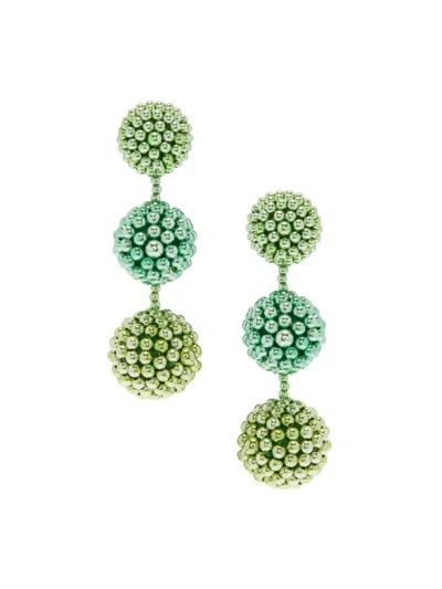 Oscar De La Renta Women's Beaded Chandelier Earrings In Green