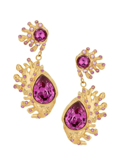 Oscar De La Renta Women's Cactus Goldtone & Crystal Drop Earrings