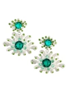 Oscar De La Renta Women's Cactus Wavy Mini Crystal Drop Earrings In Emerald