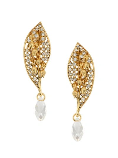 Oscar De La Renta Women's Goldtone & Crystal Lily Of The Valley Drop Earrings
