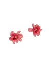 Oscar De La Renta Women's Goldtone & Enamel Flower Stud Earrings In Pink