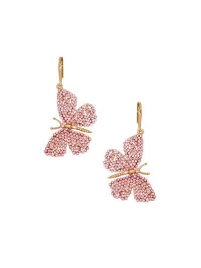 Oscar De La Renta Women's Goldtone & Glass Crystal Butterfly Drop Earrings