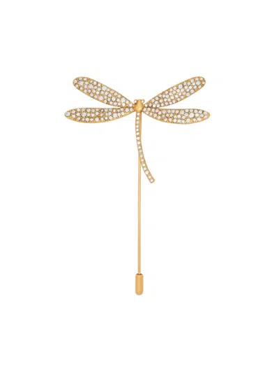 Oscar De La Renta Women's Goldtone & Glass Crystal Dragonfly Brooch