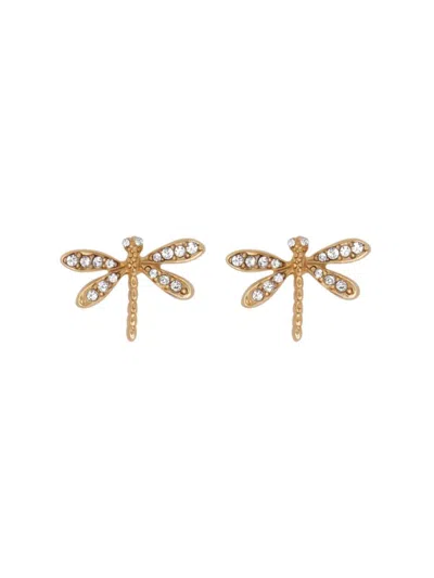Oscar De La Renta Women's Goldtone & Glass Crystal Dragonfly Stud Earrings