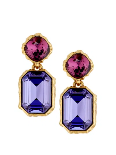 Oscar De La Renta Women's Goldtone & Glass Crystal Drop Earrings