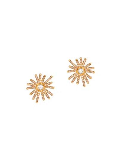 Oscar De La Renta Women's Goldtone & Glass Crystal Firework Stud Earrings