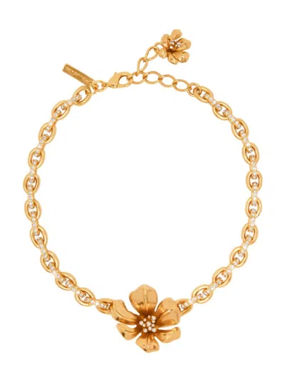 Oscar De La Renta Women's Goldtone & Glass Crystal Flower Pendant Necklace