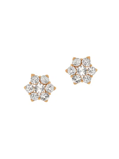 Oscar De La Renta Women's Goldtone & Glass Crystal Flower Stud Earrings