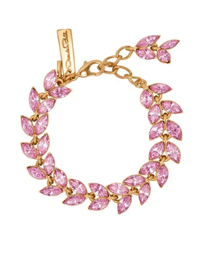 Oscar De La Renta Women's Goldtone & Glass Crystal Leaf Bracelet
