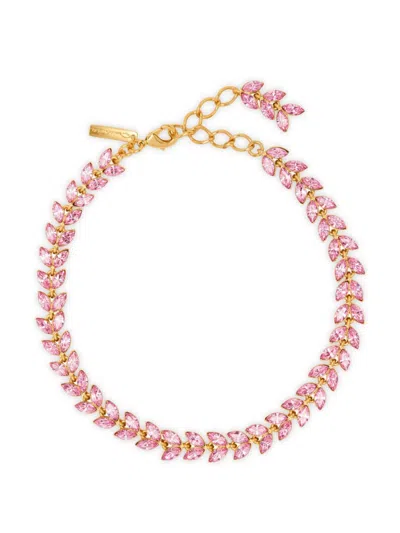 Oscar De La Renta Women's Goldtone & Glass Crystal Leaf Necklace In Neutral