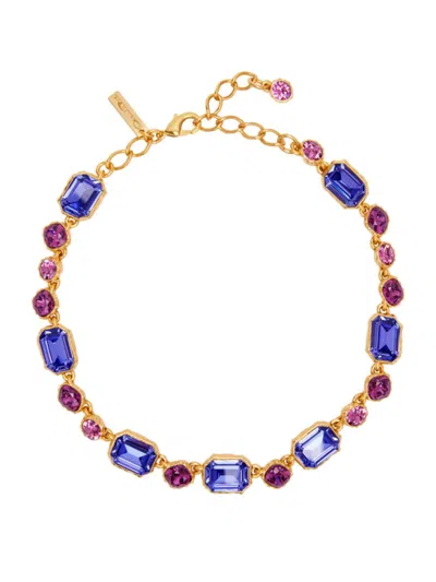 Oscar De La Renta Women's Goldtone & Glass Crystal Necklace In Blue