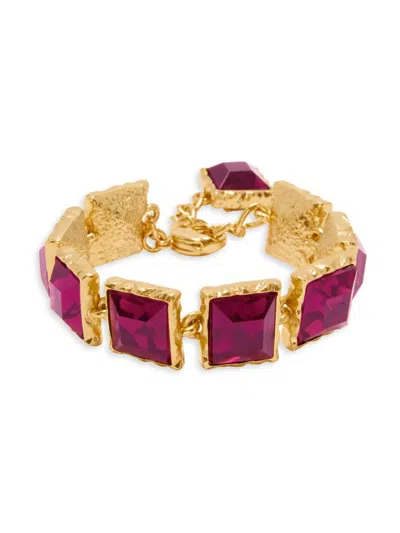 Oscar De La Renta Women's Goldtone & Glass Crystal Tennis Bracelet