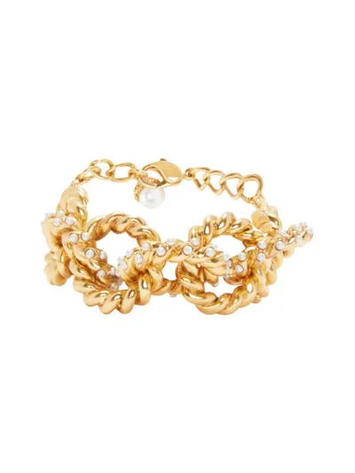 Oscar De La Renta Women's Goldtone & Imitation Pearl Rope Chain Bracelet