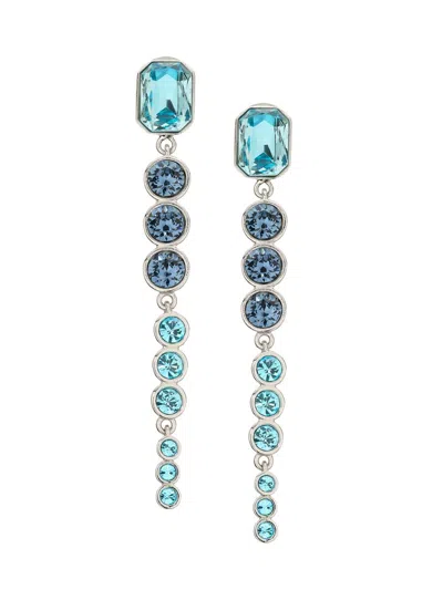 Oscar De La Renta Women's Goldtone Cascading Rhinestone Graduated Drop Earrings In Green