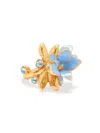 Oscar De La Renta Women's Goldtone, Enamel & Glass Crystal Flower Ring