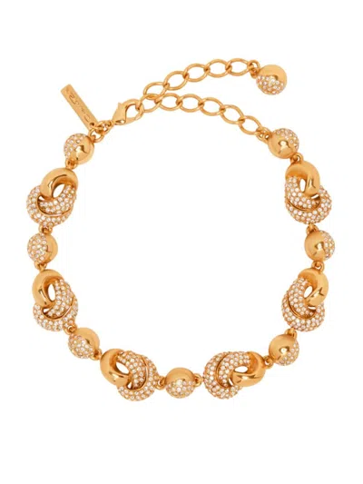Oscar De La Renta Women's Love Knot Goldtone & Glass Crystal Necklace
