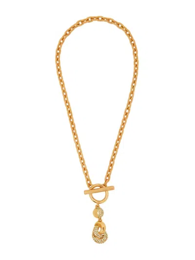 Oscar De La Renta Women's Love Knot Goldtone & Glass Crystal Pendant Necklace