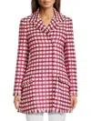 Oscar De La Renta Tweed Wool-blend Jacket In White Pink