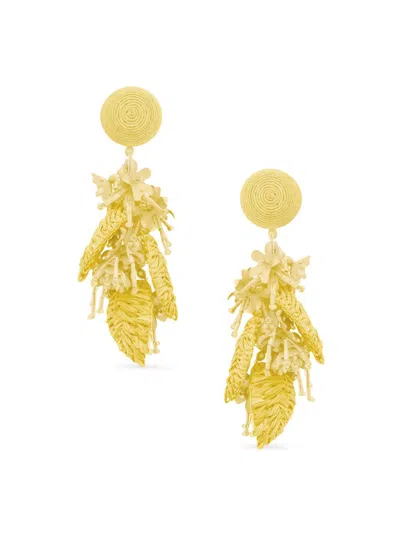 Oscar De La Renta Women's Mixed-media Tassel Bouquet Clip-on Drop Earrings In Gold