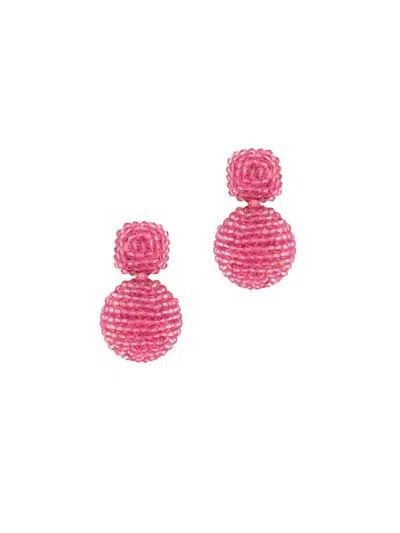 Oscar De La Renta Women's Round Beaded Drop Earrings In Pink