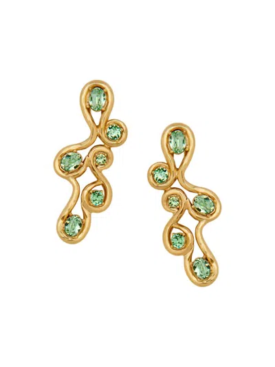 Oscar De La Renta Women's Scramble 14k-gold-plated & Glass Crystal Drop Earrings