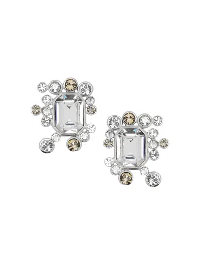 Oscar De La Renta Women's Silvertone & Crystal Stud Earrings