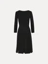 Oscar De La Renta Wool & Chiffon Inset Dress