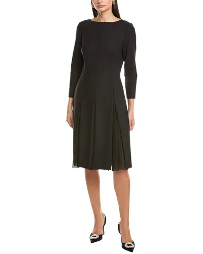Oscar De La Renta Wool & Silk-blend Sheath Dress In Black