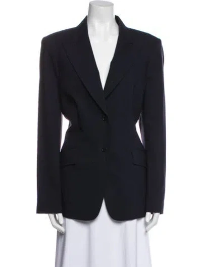 Pre-owned Oscar De La Renta Wool Blazer In Blue