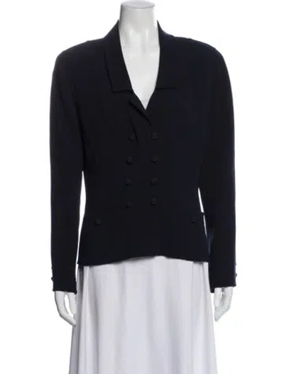Pre-owned Oscar De La Renta Wool Blazer In Blue