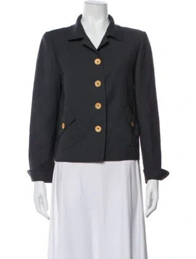 Pre-owned Oscar De La Renta Wool Blazer In Gray