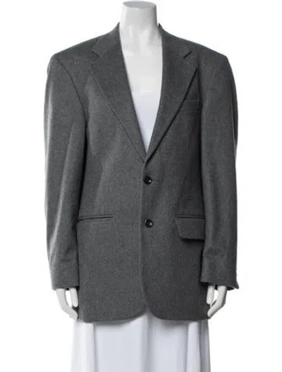 Pre-owned Oscar De La Renta Wool Blazer In Gray