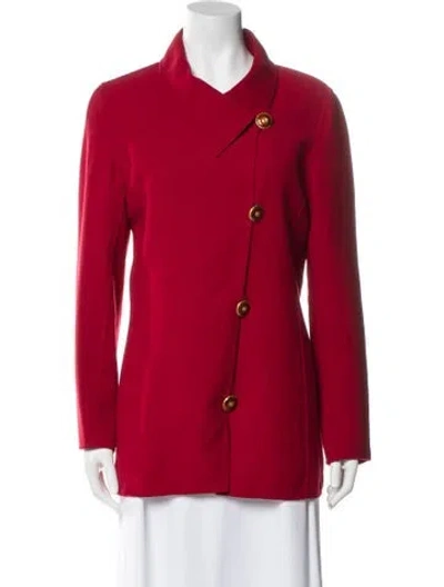 Pre-owned Oscar De La Renta Wool Blazer In Red
