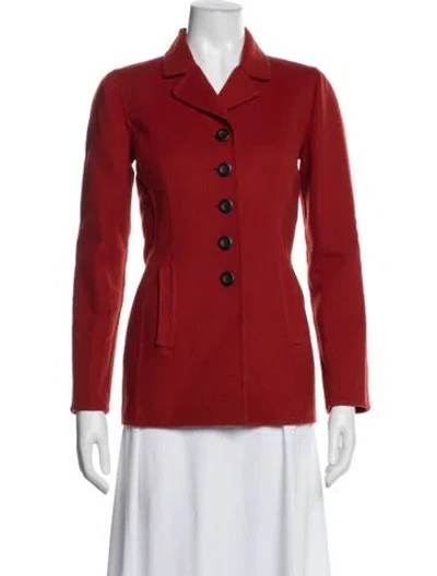 Pre-owned Oscar De La Renta Wool Blazer In Red