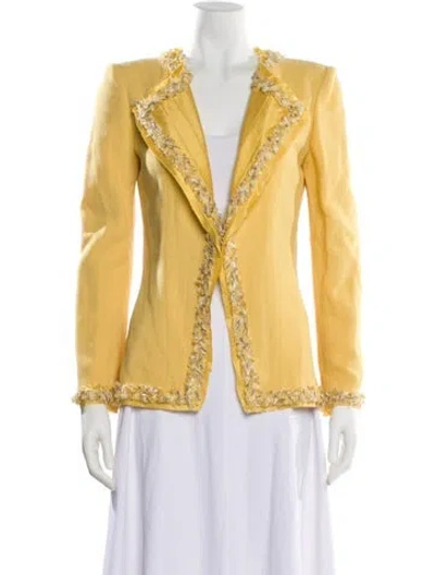 Pre-owned Oscar De La Renta Wool Blazer In Yellow