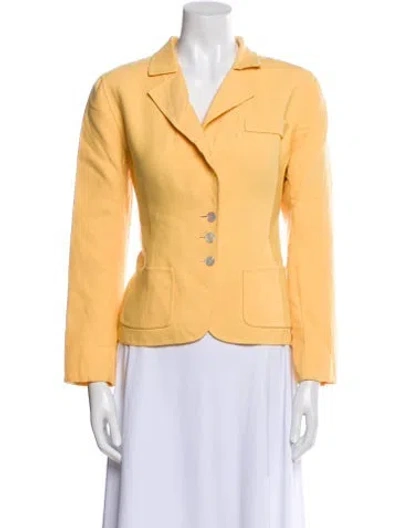Pre-owned Oscar De La Renta Wool Blazer In Yellow