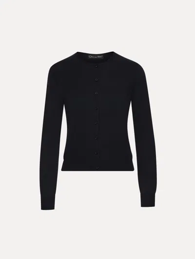 Oscar De La Renta Wool-blend Cardigan In Black